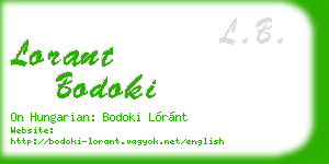 lorant bodoki business card