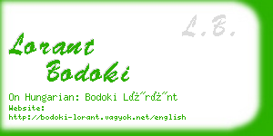 lorant bodoki business card